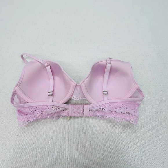 Lucky Brand Pink Lace Trim  Push Up Bra 36C Underwire Dainty Soft Cottagecore - Picture 3 of 6